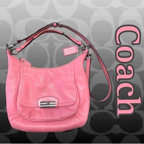 COACH KRISTIN LEATHER Rose/Silver LARGE HOBO F22309 $458 Retail - Picture 1 of 16